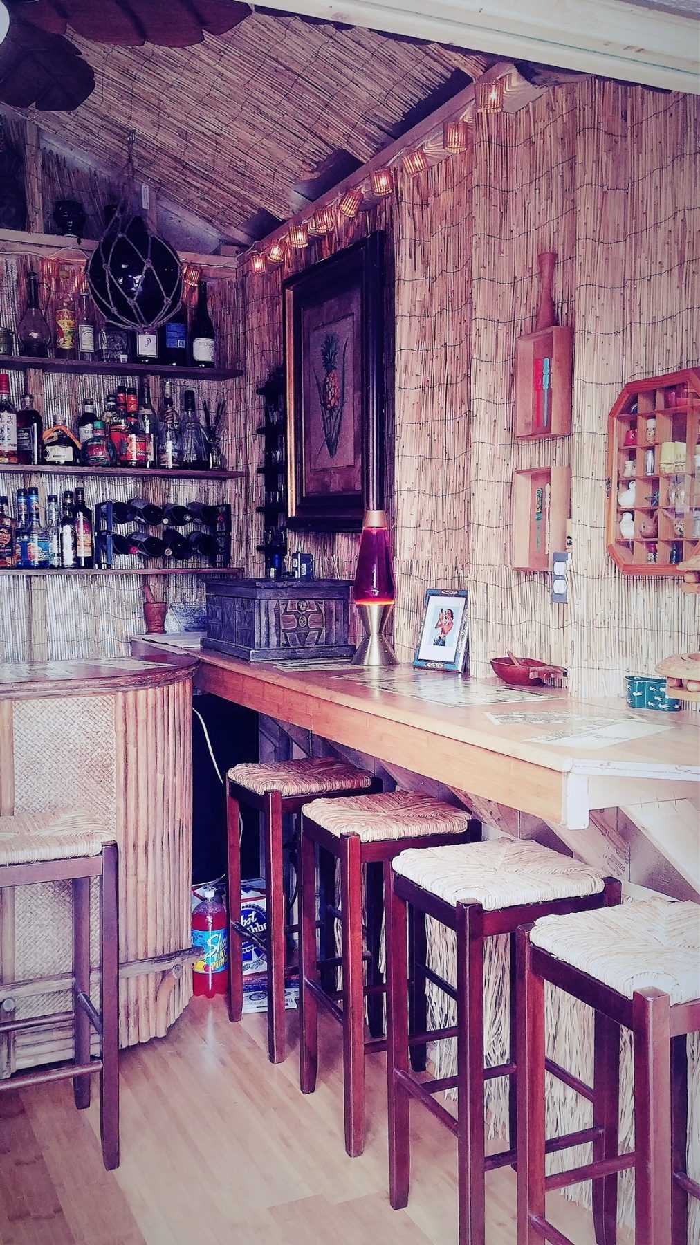 Interior of the Premier PRO Tall Ranch Tiki Bar Shed 01
