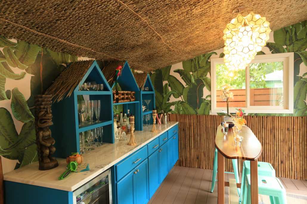 Premier Pro Studio Tiki She Shed Interior Bar and Seating