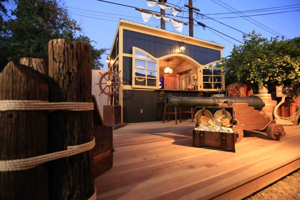 Premier Pro Studio Night Exterior Pirate Shed Deck Cannon