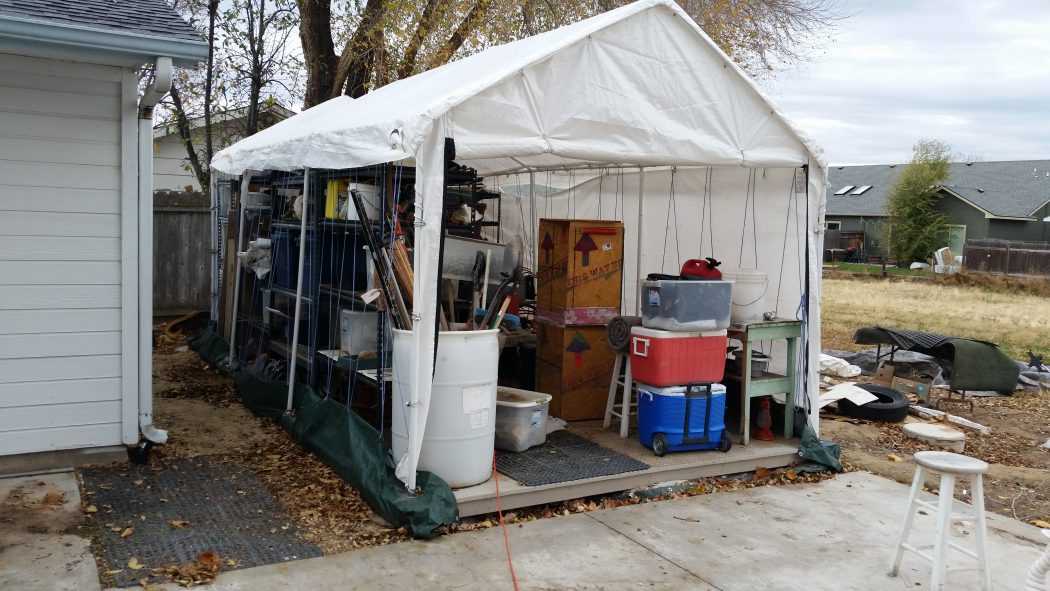 This photo is the before of the storage with all of their items.