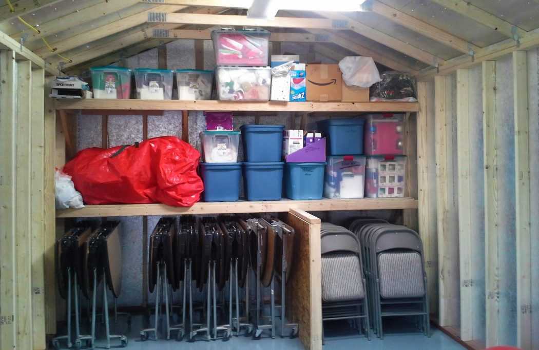 Storage Shelf in a Tuff Shed