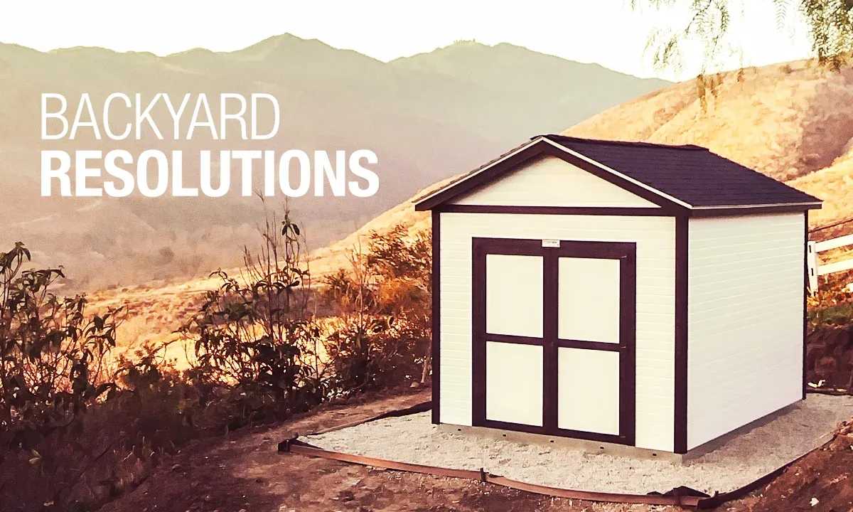 A Shed on a landscape, exterior, with mountains in the background