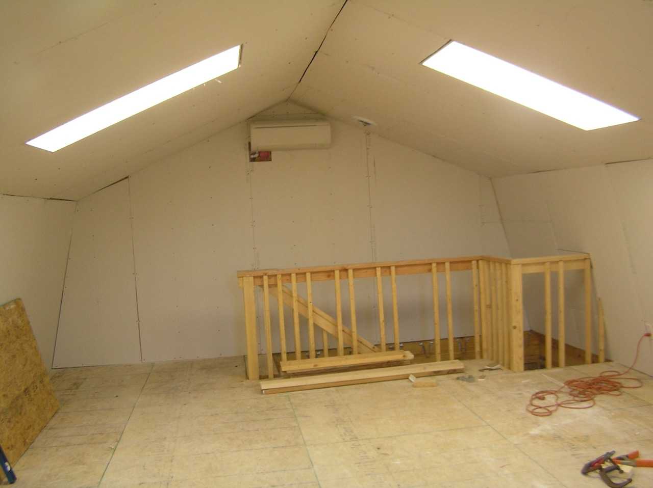 Interior of the Two Story Premier Pro Tall Barn Storage Under Construction