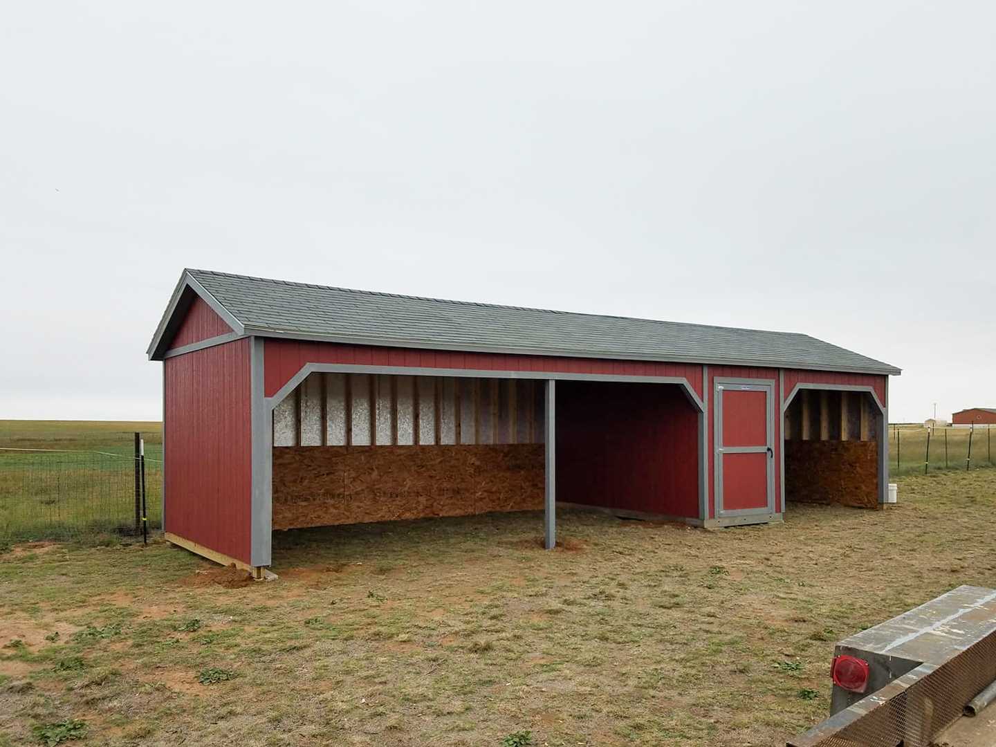 A premier loading shed used for farms for animals to be held in a stable.
