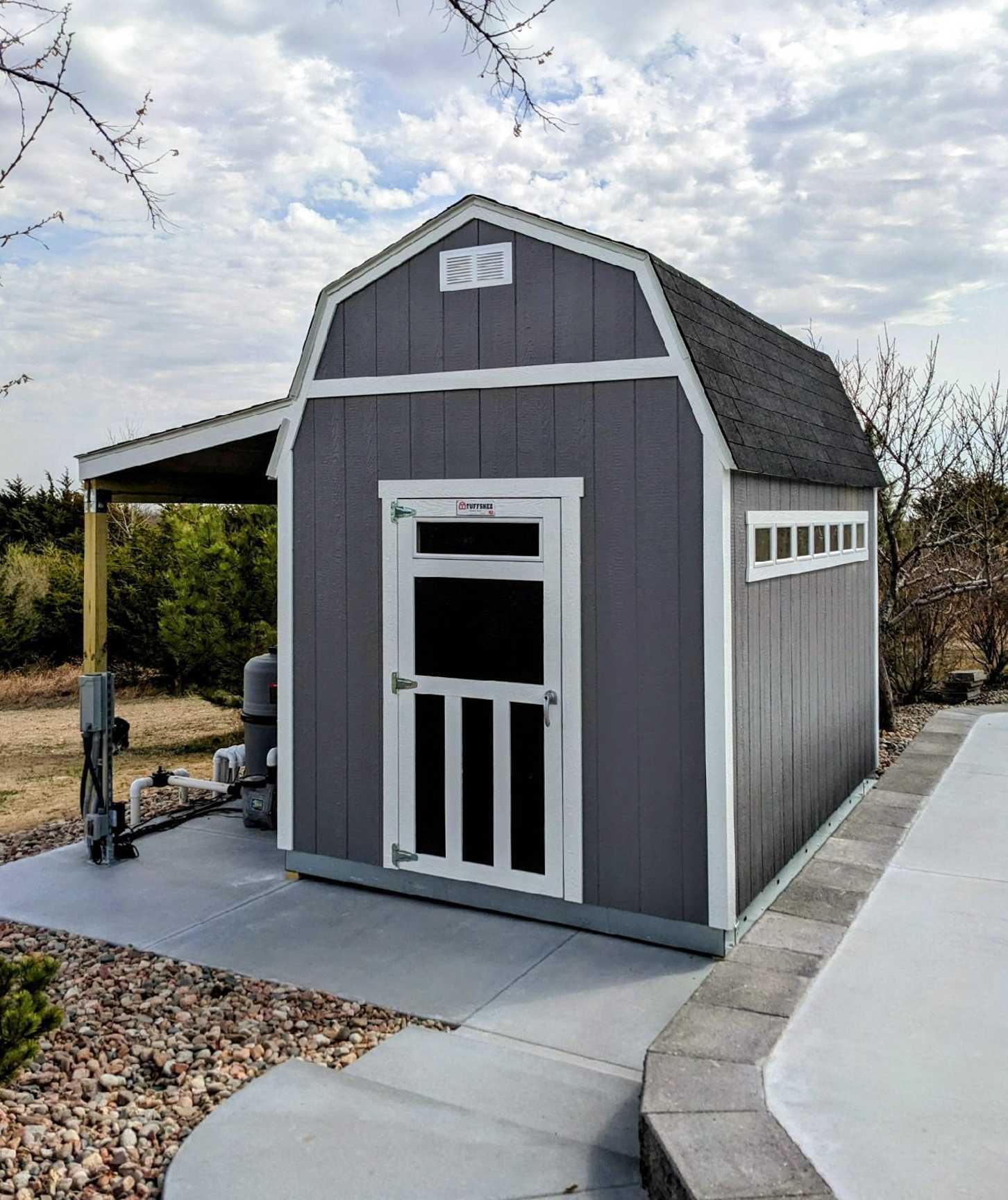 A premier tall barn for extra storage.