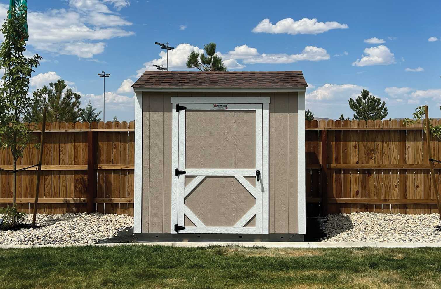 A premier ranch meant to store gardening and backyard tools.