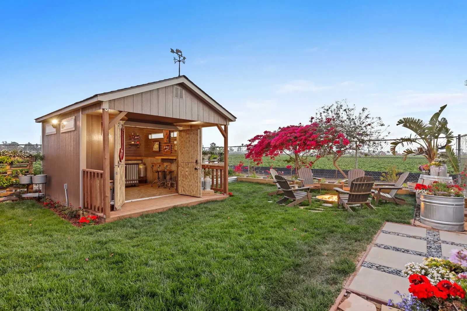 Premier Pro Ranch Weekender man cave in yard