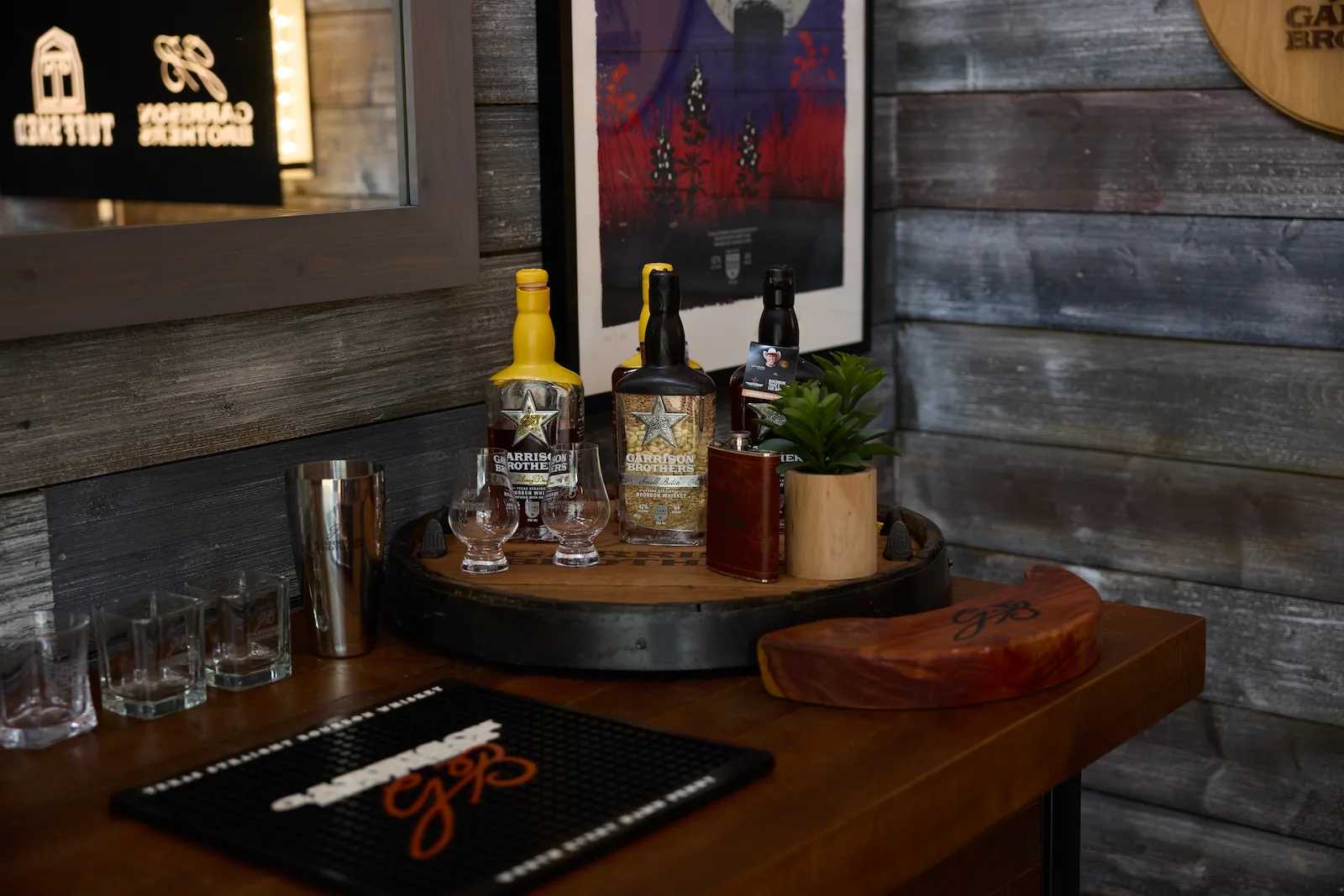 Detail of bar inside a fully finished Premier PRO Tall Ranch at Garrison Brothers Distillery