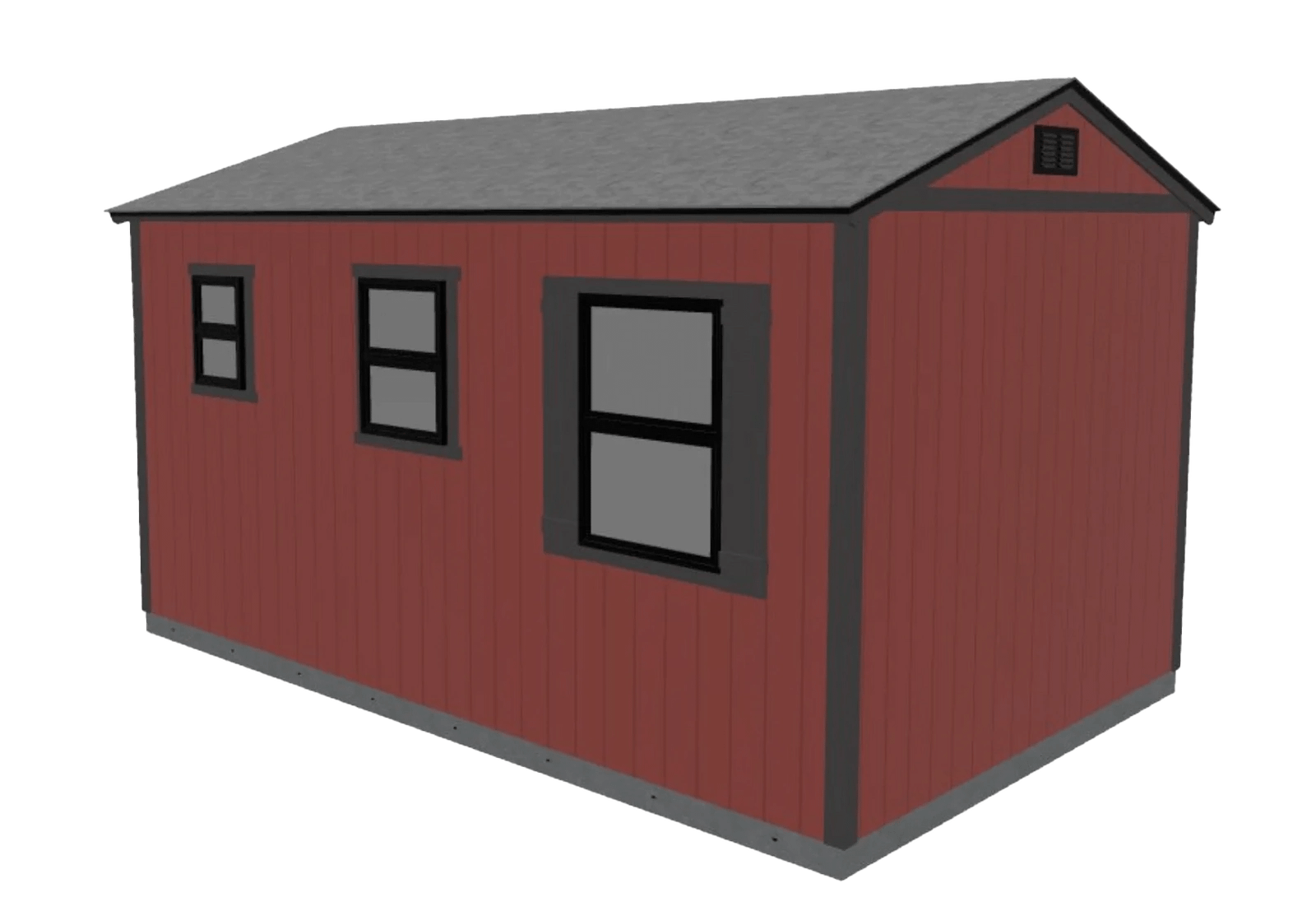 Premier Pro Tall Ranch building with black single hung windows