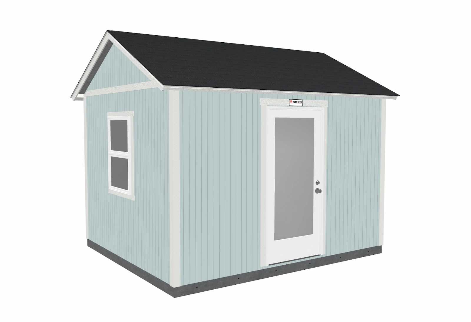 Premier Pro Ranch building in Julep Green with Delicate White trim
