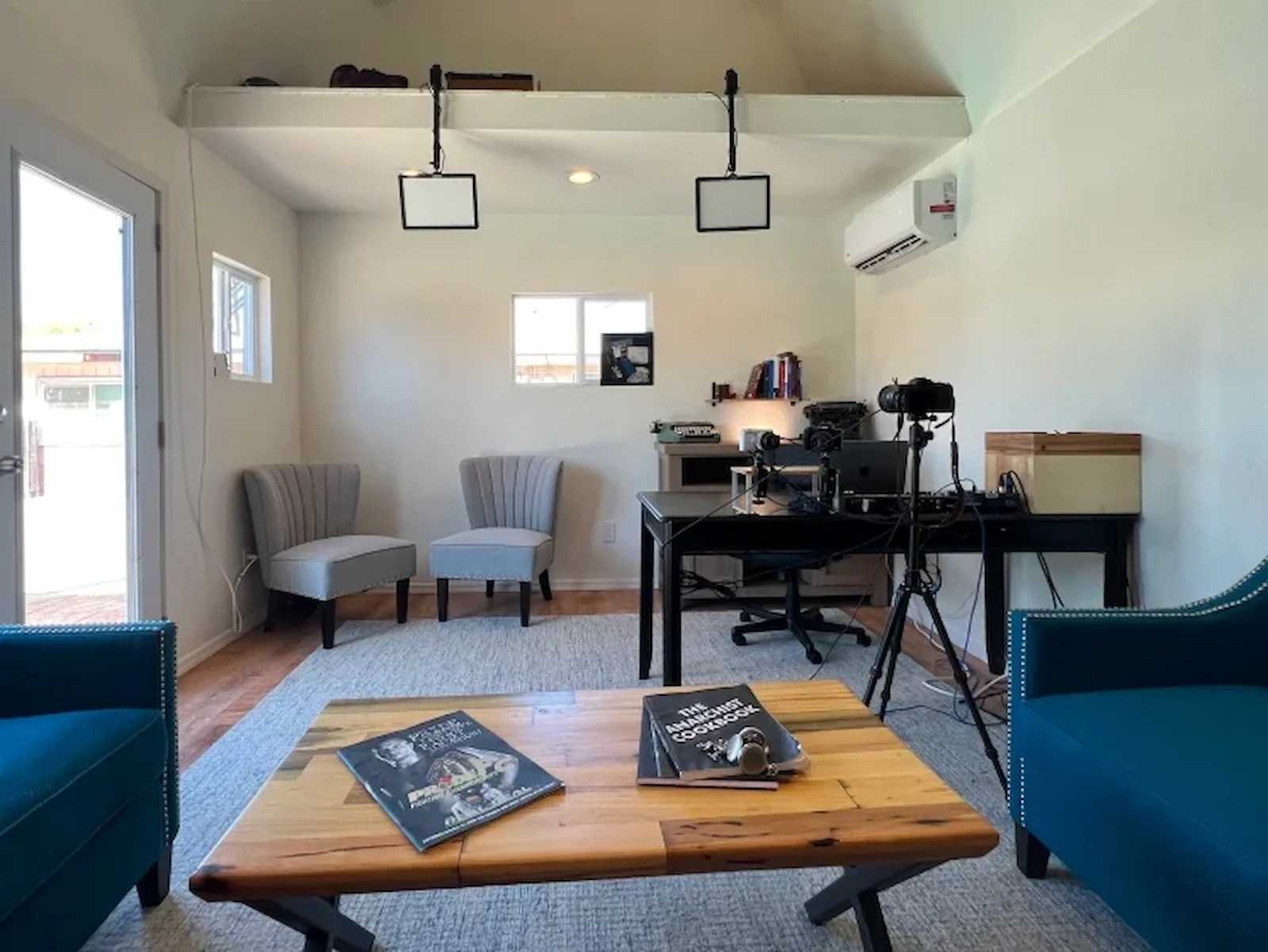 Interior of Premier Pro Tall Barn for podcast studio