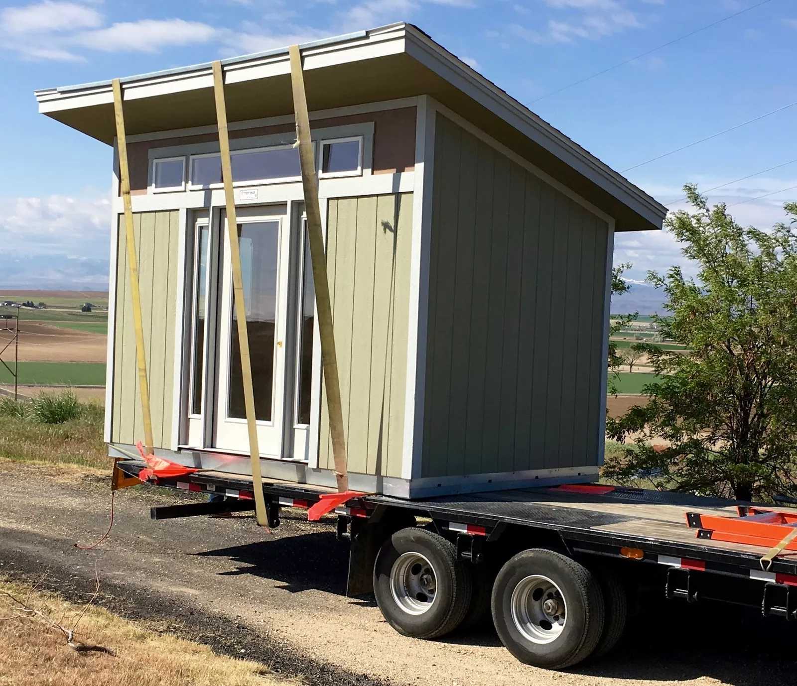 The Premier Pro Studio Solar Shed on the Delivery Truck