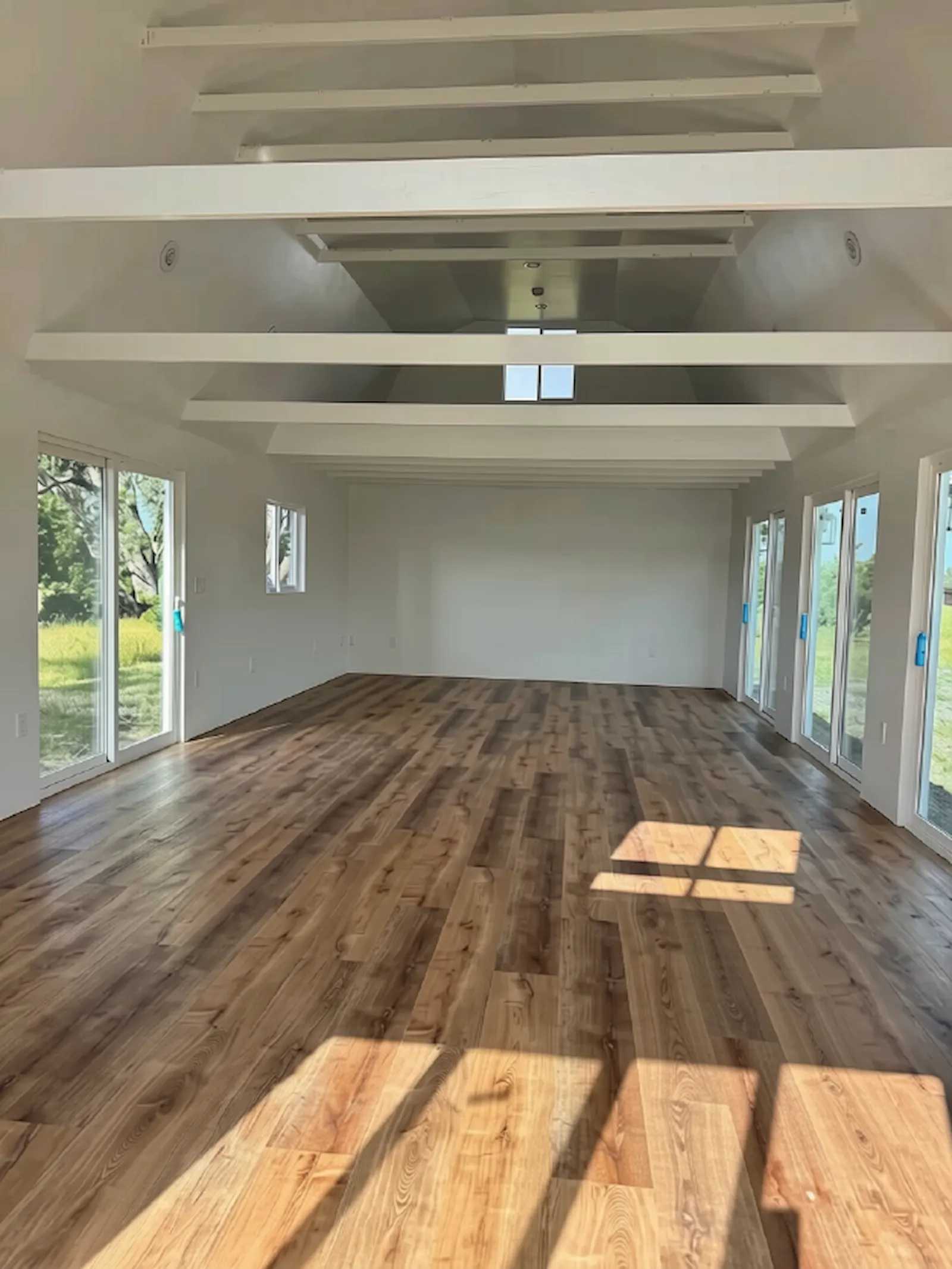 Interior of Premier PRO Tall Barn with finished floor and loft
