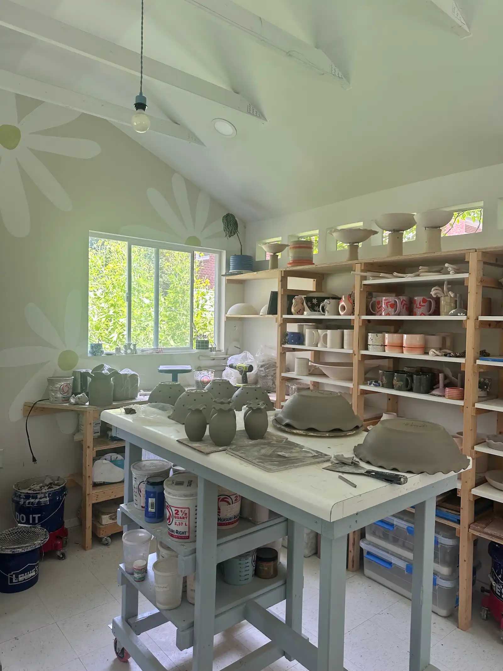 Interior of Premier PRO Tall Ranch ceramics studio storage area