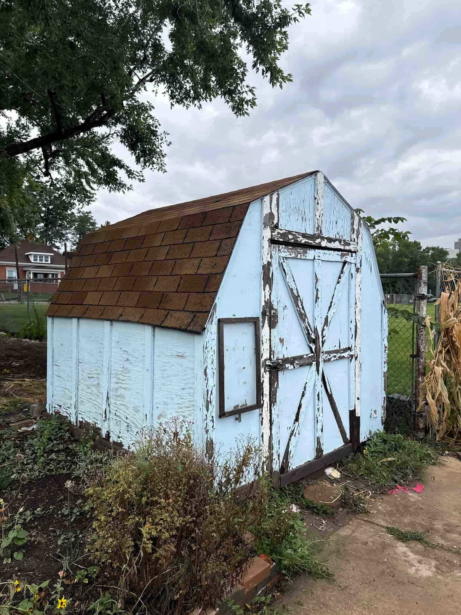 Whittier Community Garden building before refresh