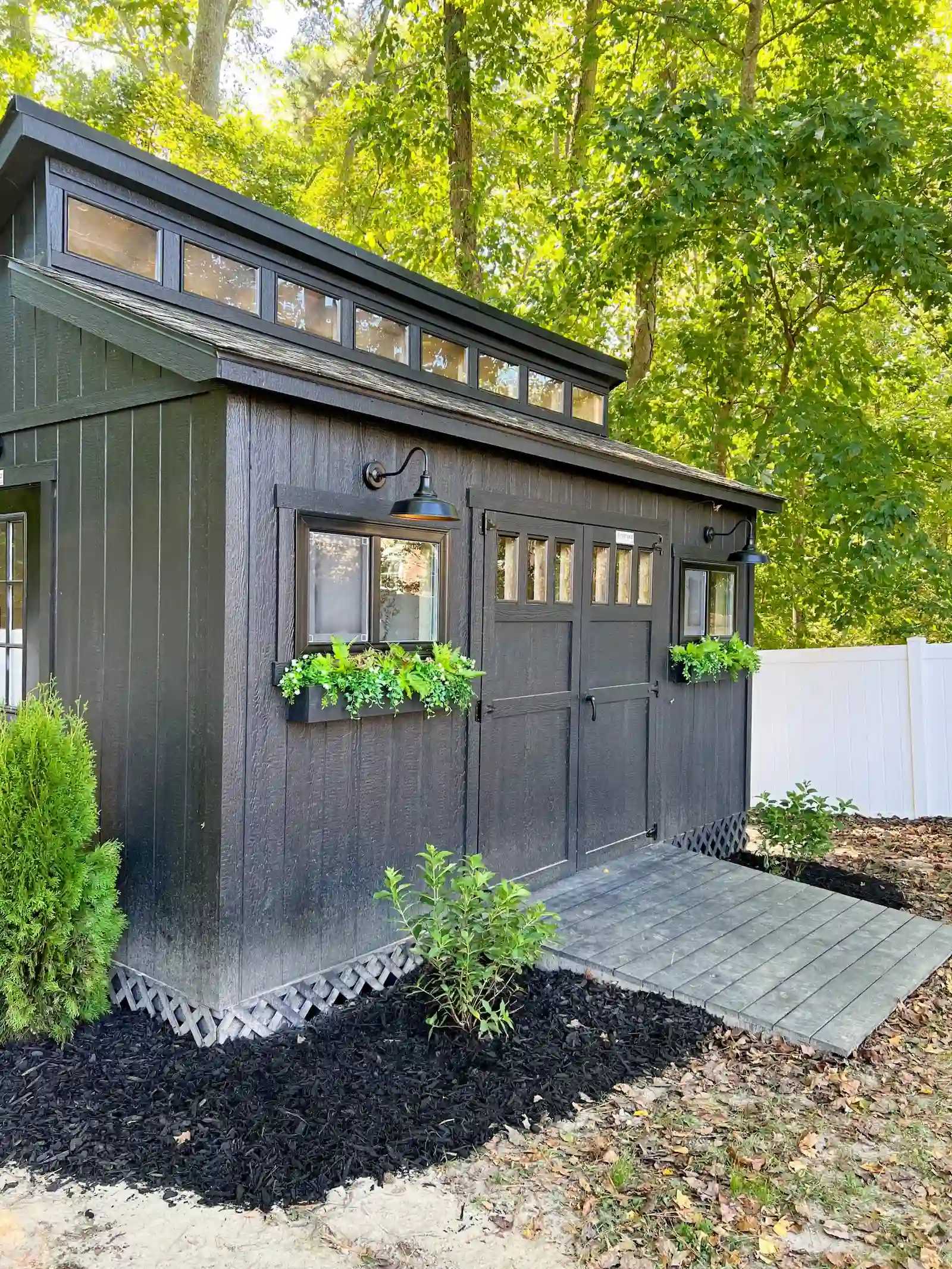 Premier Pro Tall Ranch exterior black out shed