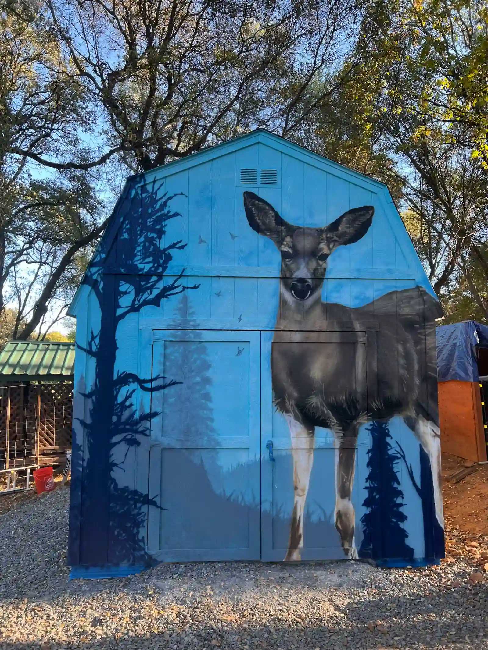 Premier Tall Barn with deer mural