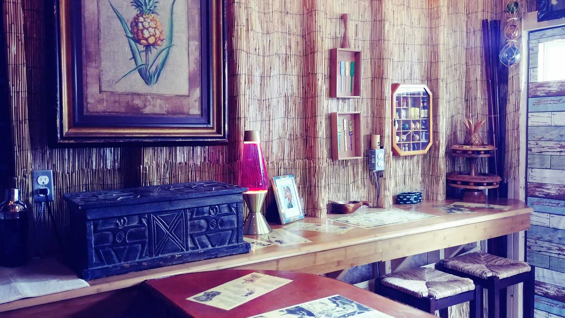 Interior of the Premier PRO Tall Ranch Tiki Bar Shed 02