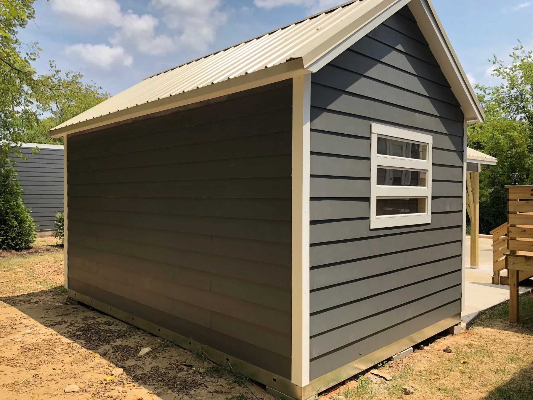 Exterior of the Premier Pro Tall Ranch Shed Back View