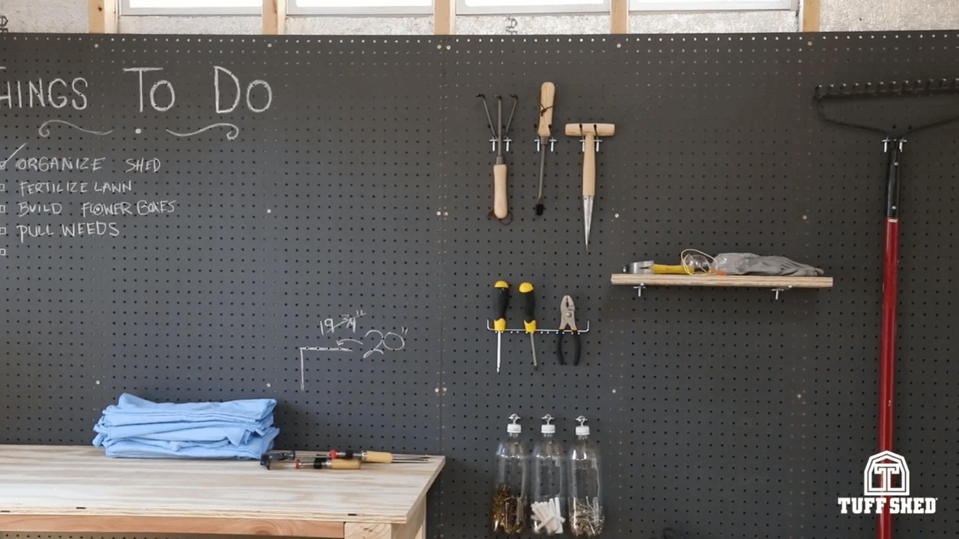 DIY Chalkboard Pegboard Tuff Shed