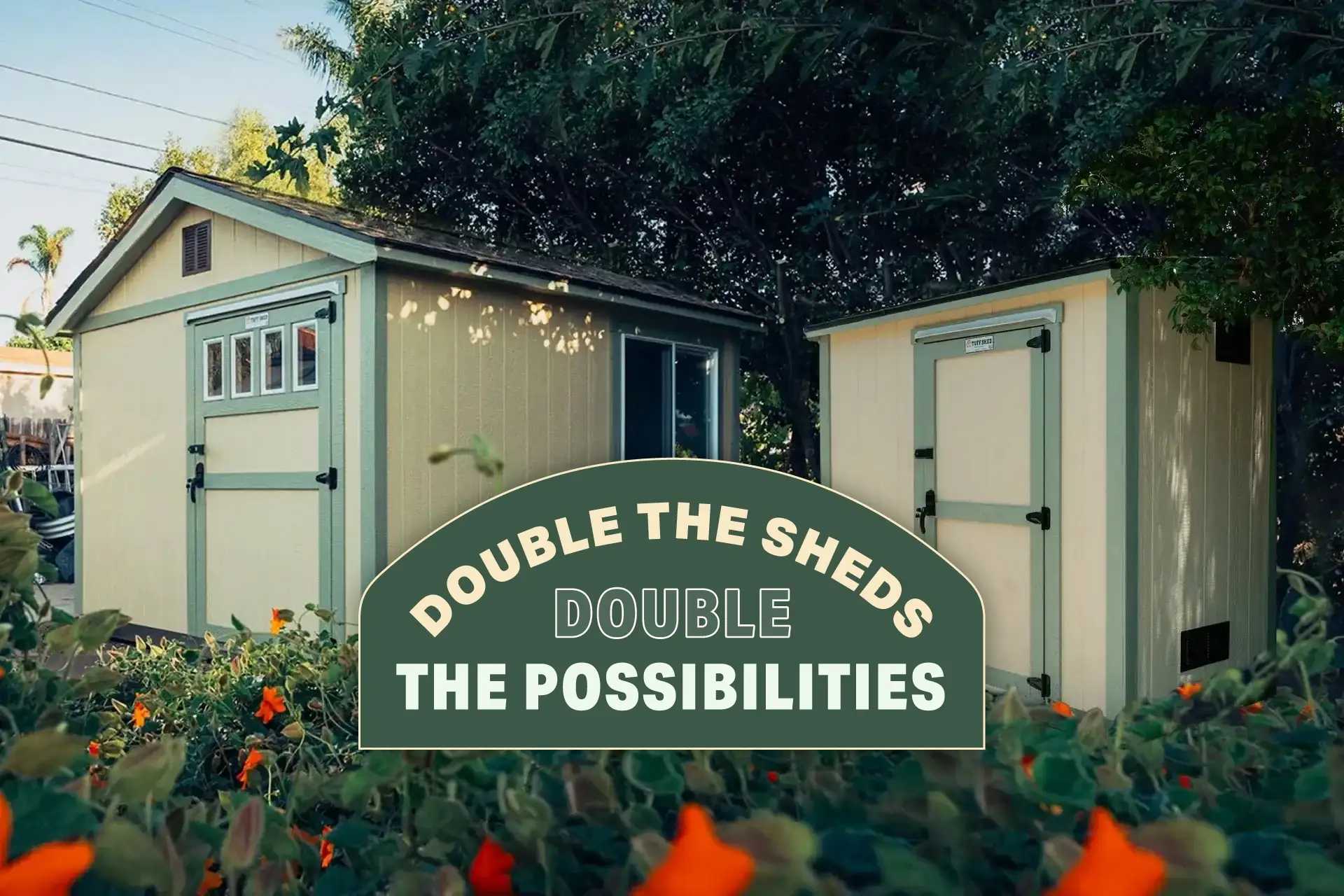 A Premier PRO Ranch building and Lean-To in a garden