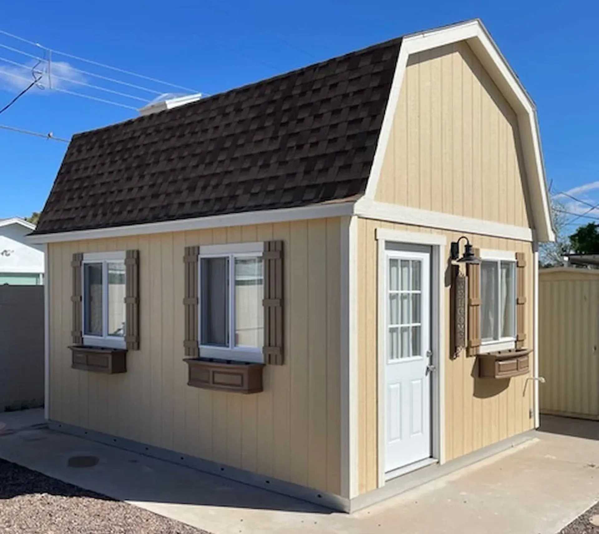Exterior of yellow Premier Tall Barn