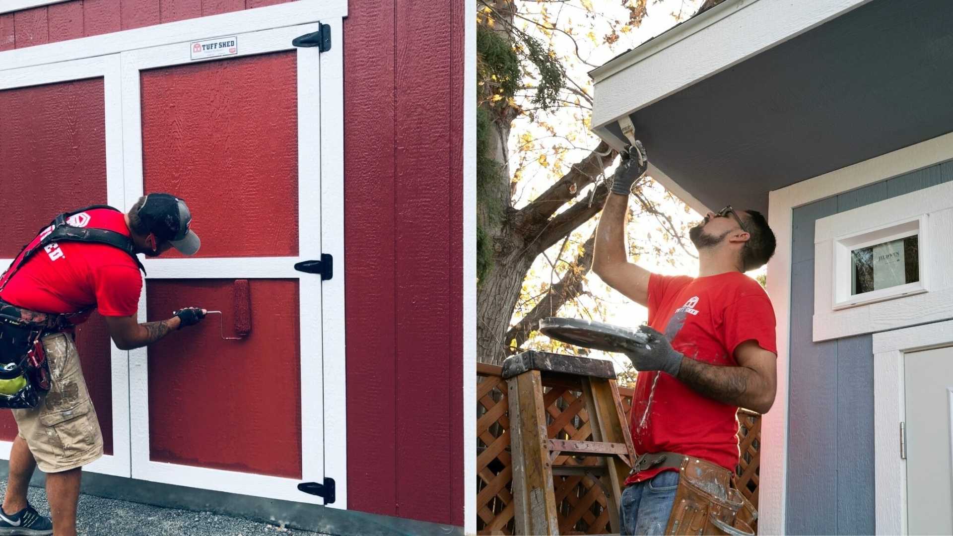 Installers painting Tuff Sheds