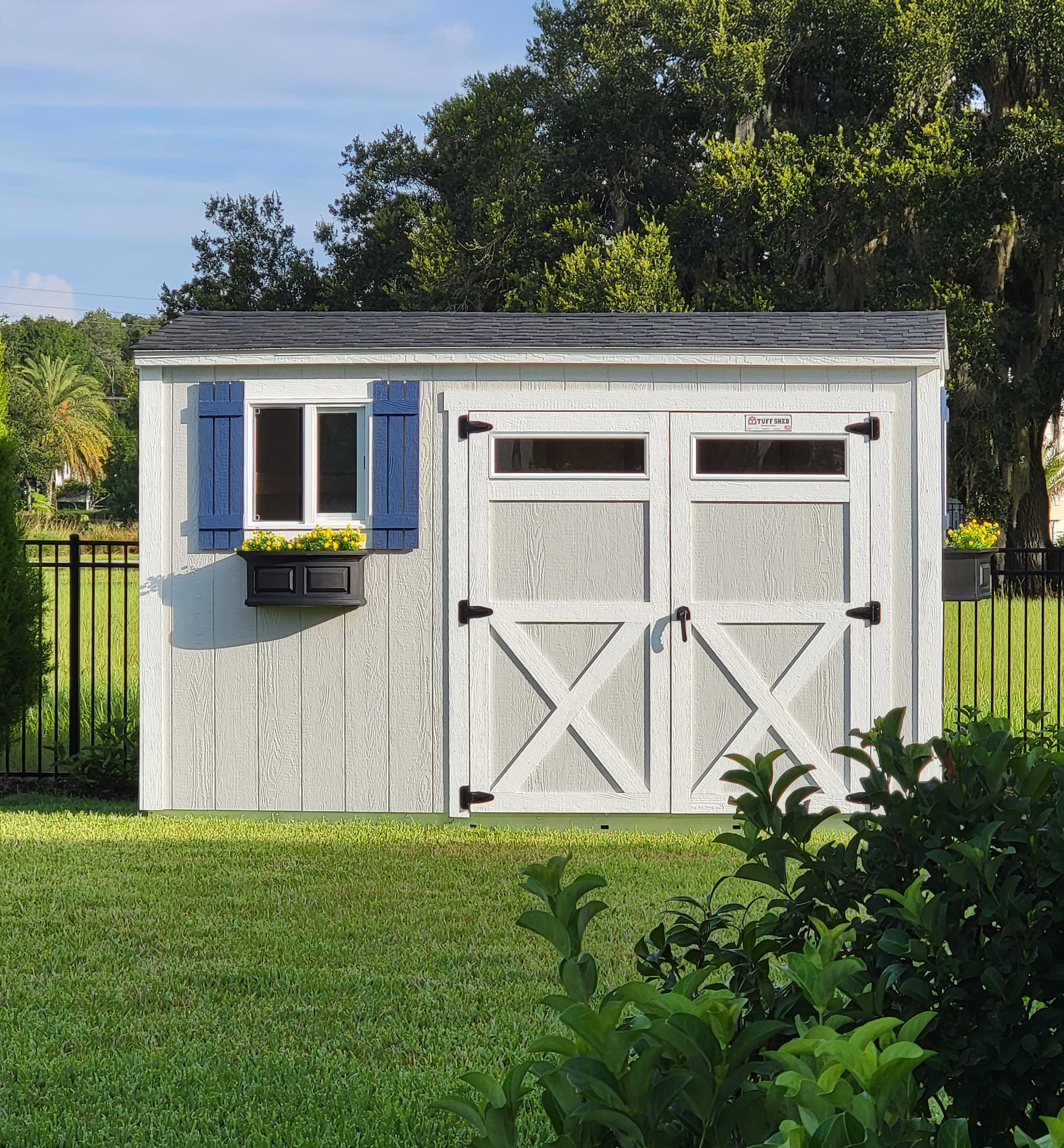 A premier ranch meant to store gardening and backyard tools.