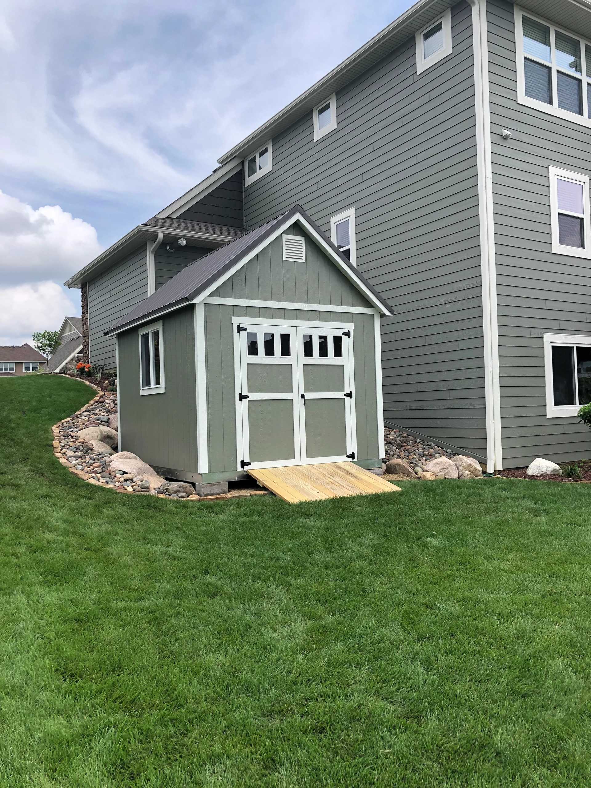 Interior of the Premier Pro Tall Ranch Perfect Match Shed Front View