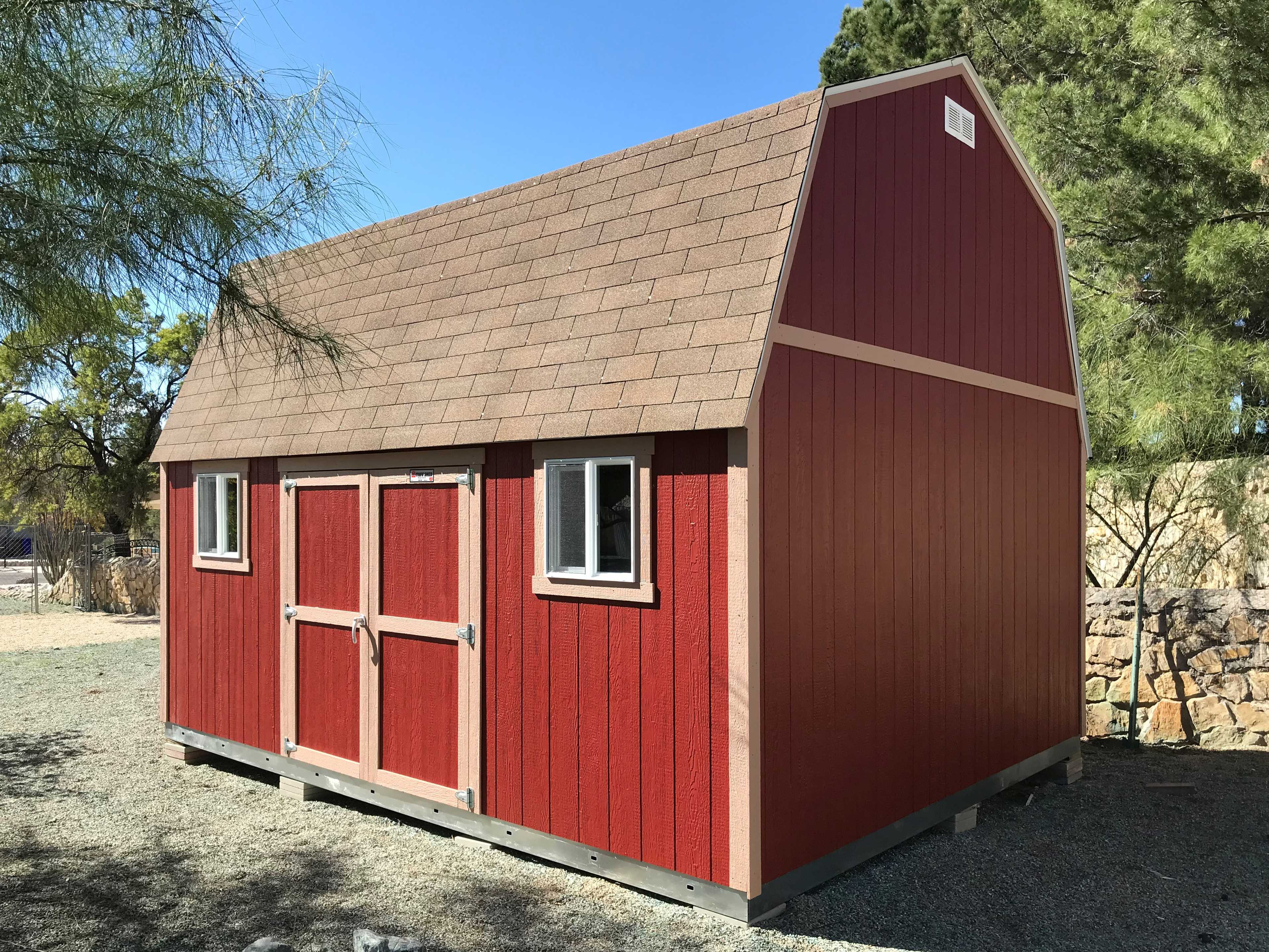 A premier tall barn for storage.