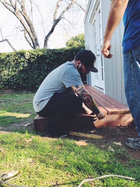 Steven Installing the Front Patio