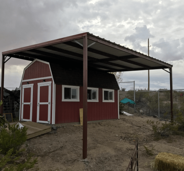 Exterior of the Garden Barn Chicken Coop with Carport