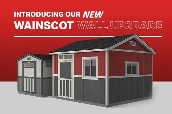 A infographic of the new wainscot wall upgrade by Tuff Shed.