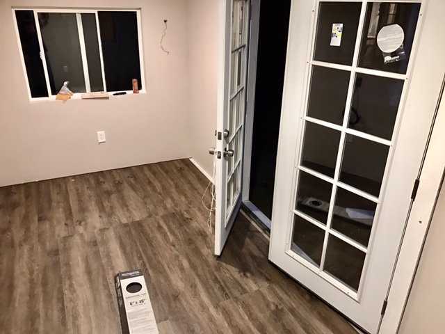 Interior of the Premier Lean To Office Shed Front Door