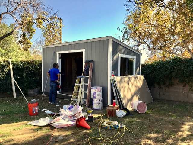 Exterior of the Premier Lean To Office Shed Construction photo