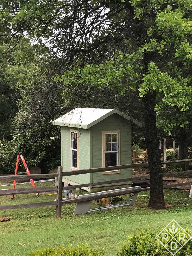 Exterior of the Premier Pro Tall Ranch Gardening Shed Under Construction