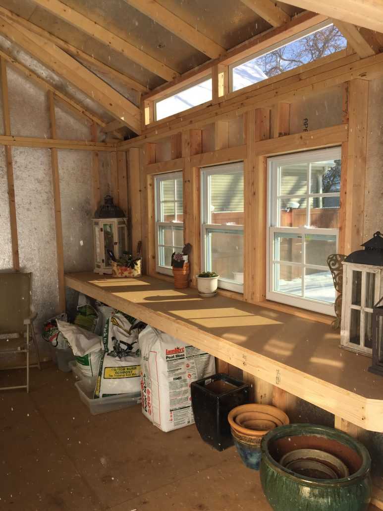 Interior of the Premier Pro Tall Ranch Gardening Shed Shelving