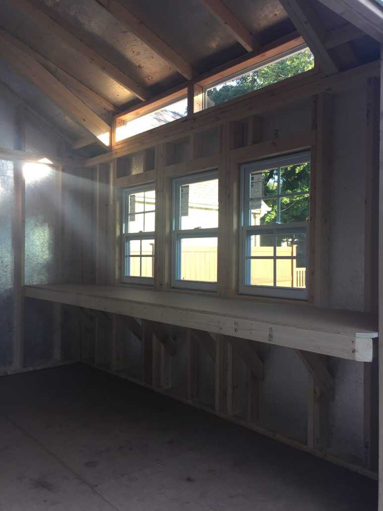 Interior of the Premier Pro Tall Ranch Gardening Shed Windows 02
