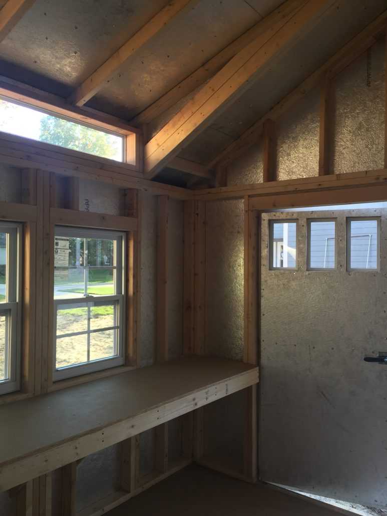 Interior of the Premier Pro Tall Ranch Gardening Shed Door and windows